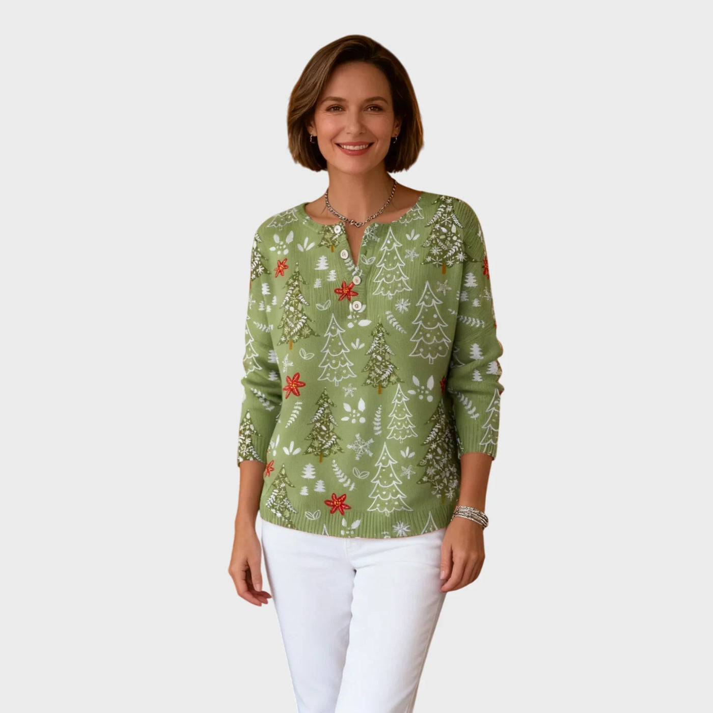 Márta | Gombos karácsonyi pulóver