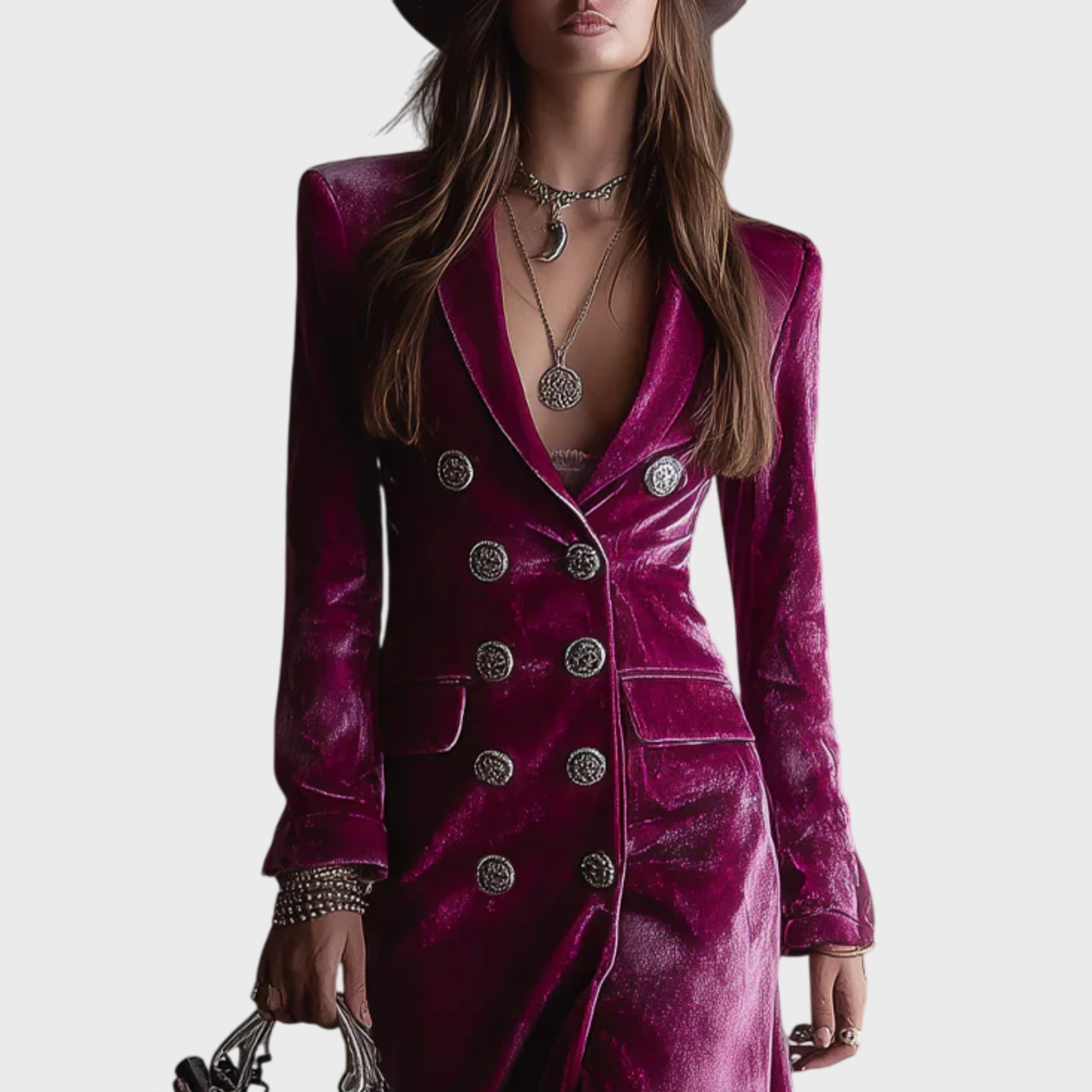 Katalin | Bársony blézer maxiruha