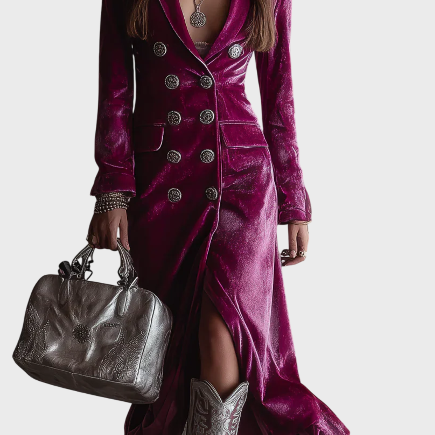 Katalin | Bársony blézer maxiruha